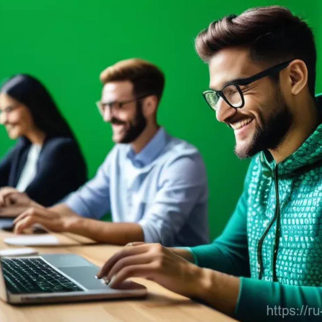 정보보안학 공개키 암호화 - **Prompt:** A diverse group of adults (ages 20s-50s) in a modern, brightly lit co-working space, eac...