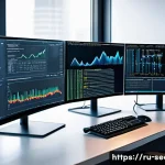 정보보안학 악성 코드 분석 - A detailed digital illustration of a cybersecurity analyst's workstation in a modern office setting,...